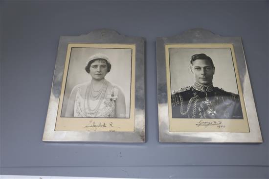 A pair of Royal Presentation photographs in silver frames,